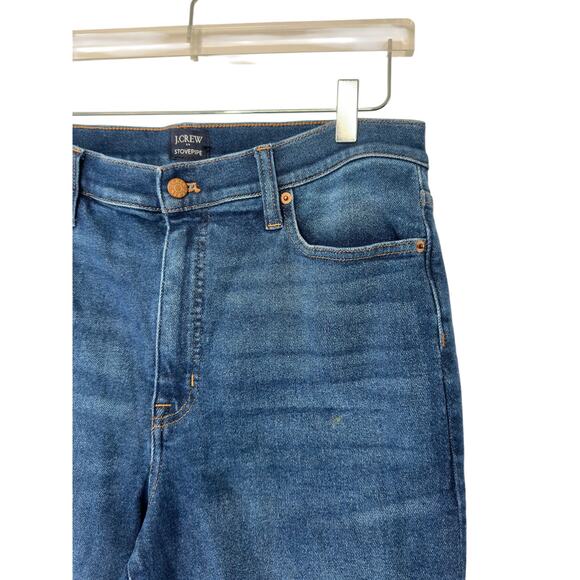 J.Crew Indigo Wash Signature Stretch High Rise Stovepipe Straight Jean Size 31 - Picture 5 of 11